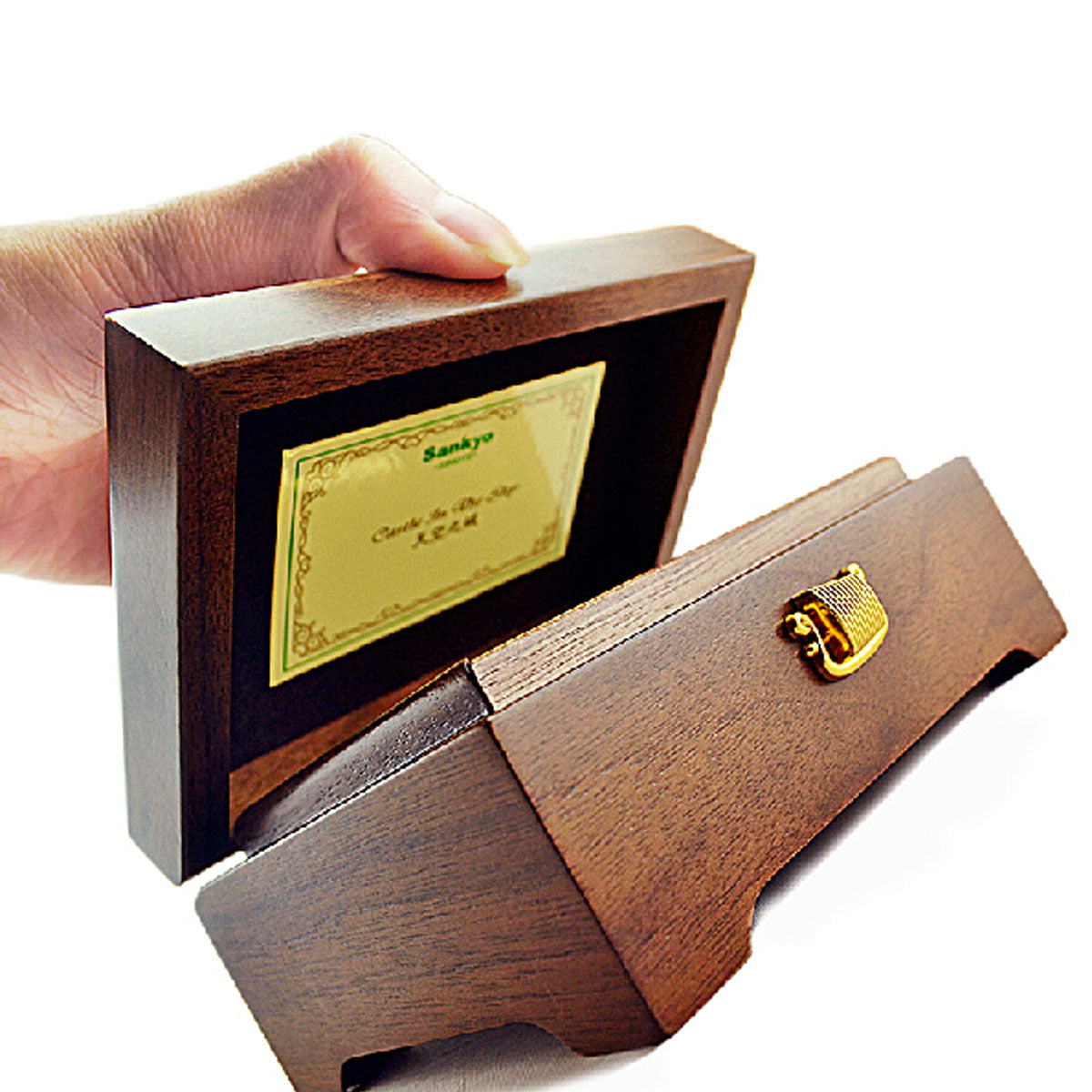 Castle in The Sky (Carrying You) 23 Tones SANKYO Walnut Wooden Clockwork Music Box