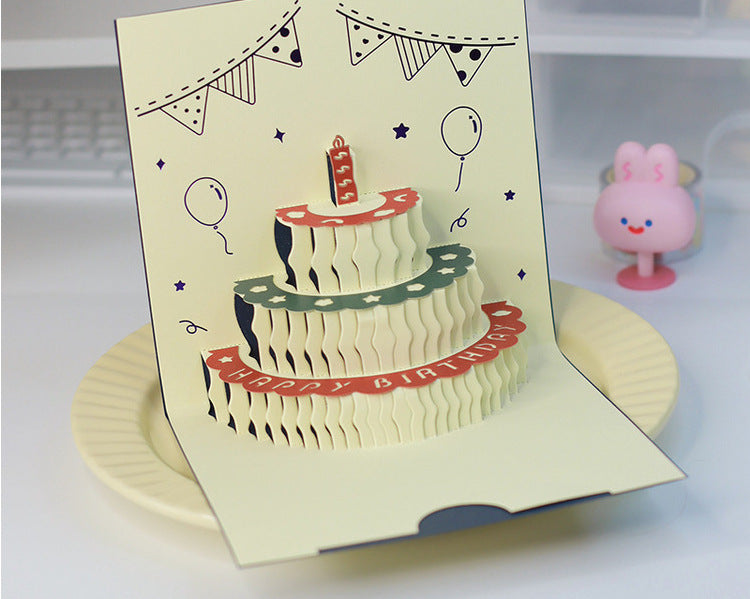 LED Colourful Musical Cake Happy Birthday Card