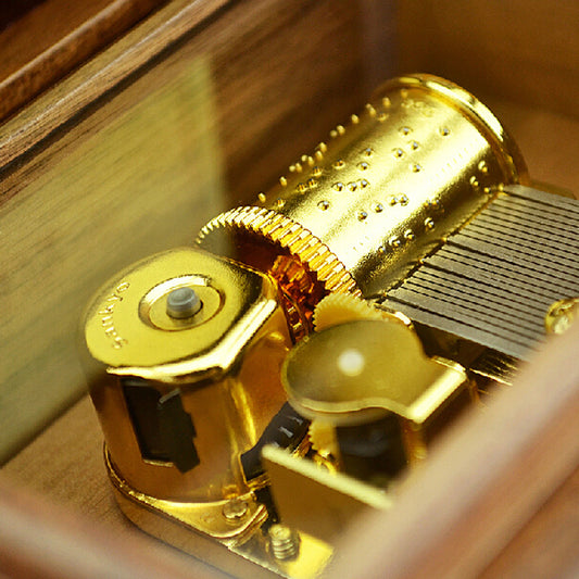 Castle in The Sky (Carrying You) 23 Tones SANKYO Walnut Wooden Clockwork Music Box