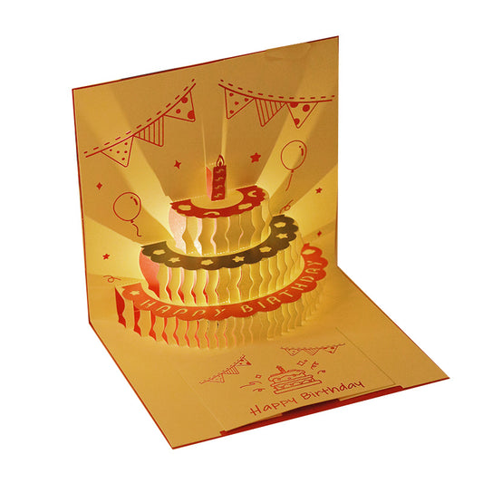 LED Colourful Musical Cake Happy Birthday Card